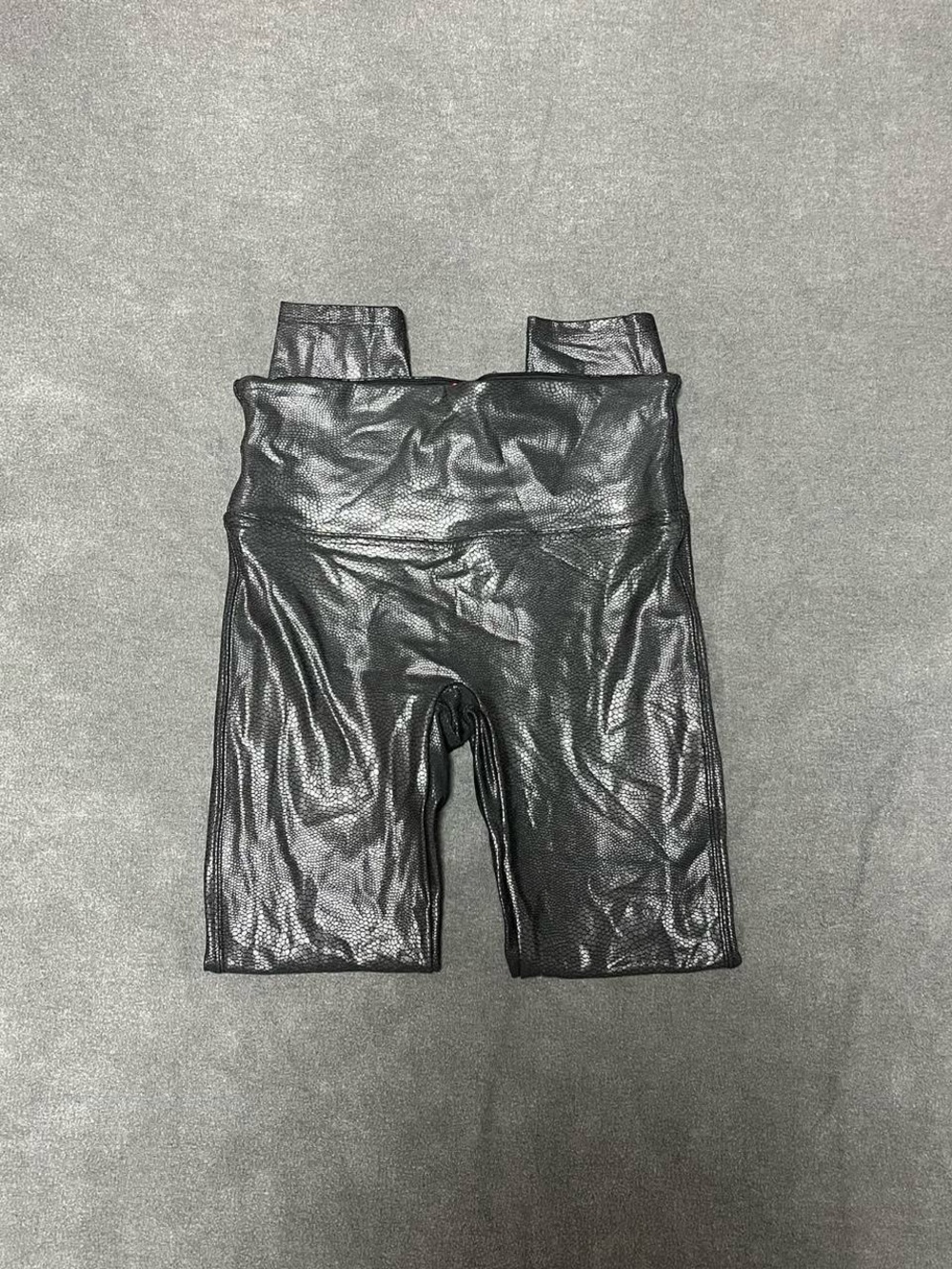 Spanx snake faux leather black leggings